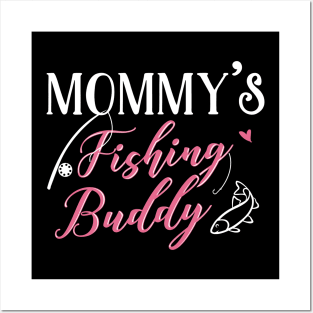 Fishing Mom and Baby Matching T-shirts Gift Posters and Art